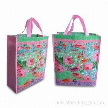 PP Shopping Bags with Bright Color Offset Printing, Webbing Handle, OEM and ODM Orders Welcomed